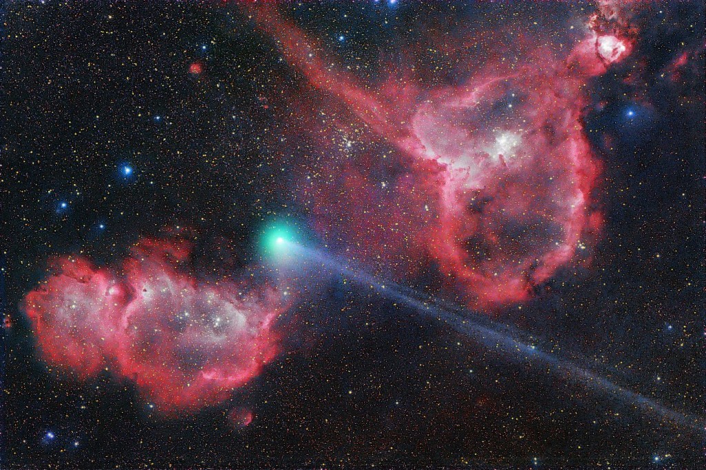 Astrofotógrafo amador Michael Jäger registra o segundo cometa descoberto pelo SONEAR, no ano passado. (Crédito: Michael Jäger)