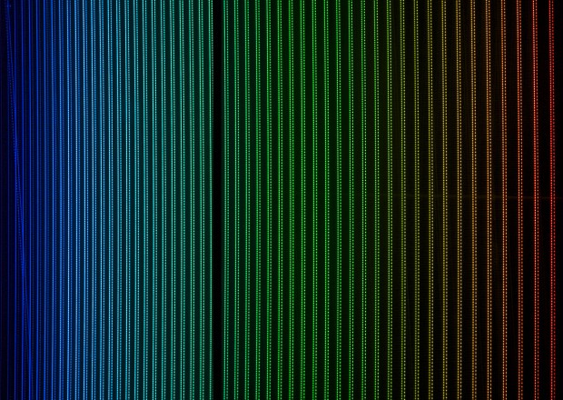 Imagem dos dois pentes de frequências laser testados no Harps (Crédito: ESO)