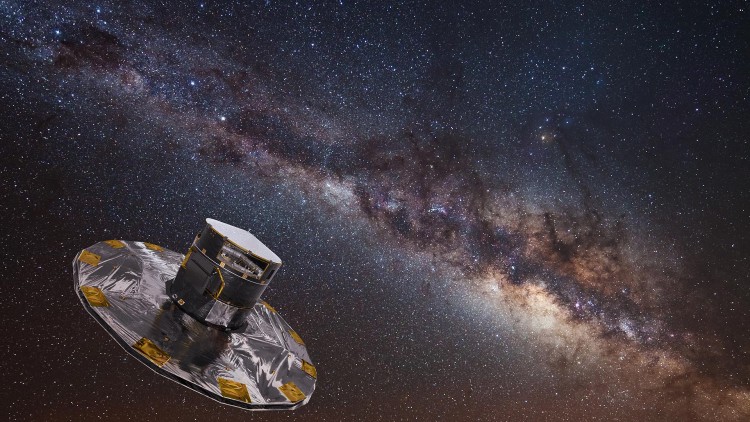 Concepção artística do satélite Gaia (Crédito: ESA)